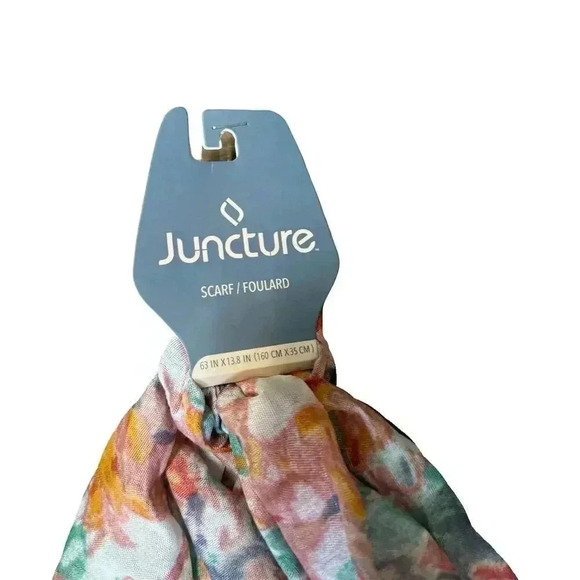 🌟 Juncture Women's Floral Print Rectangle Scarf Multicolor 63"x13.8"🌟 - Picture 2 of 3